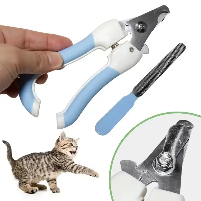 Stainless Steel Pet Nail Clipper Set For Cats And Dogs With Nail File Portable Paw Trimmer Pet Grooming Tool For Claw Care