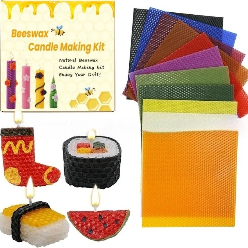 

20pcs 20CM Beeswax Sheet Candle Roll Handmade DIY Honeycomb Wax Sheet Parent-child Activity Material Kit Candle Making Supplies