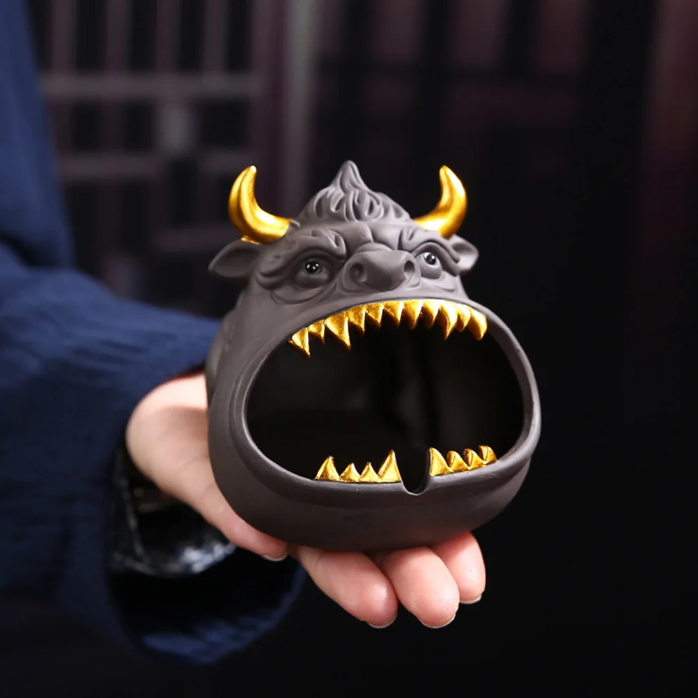 

Ash Tray Home Supplies Ashtray Decor Creative Astray Unique Desktop Decoration Cartoon Cattle