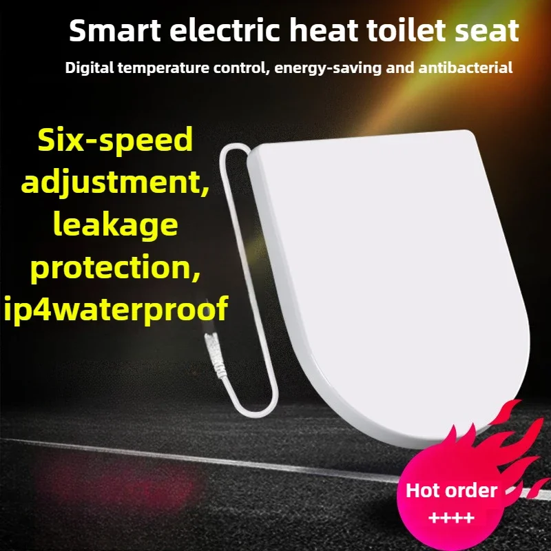 PP Heated Toilet Seat Leakproof Toilet Lid Smart Thermostatic Seat Cover U/V Shaped Cushion Precise Temperature Control