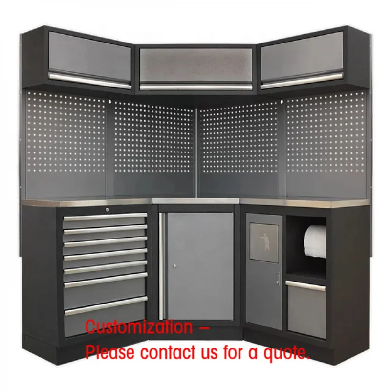 custom.Heavy Duty Corner Garage Cabinet Workbench