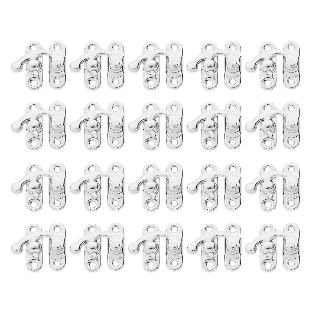 20Pcs Vintage Cabinet Box Latches Retro Decorative Iron Hasps for Wooden Jewelry Boxes DIY Lock Hardware