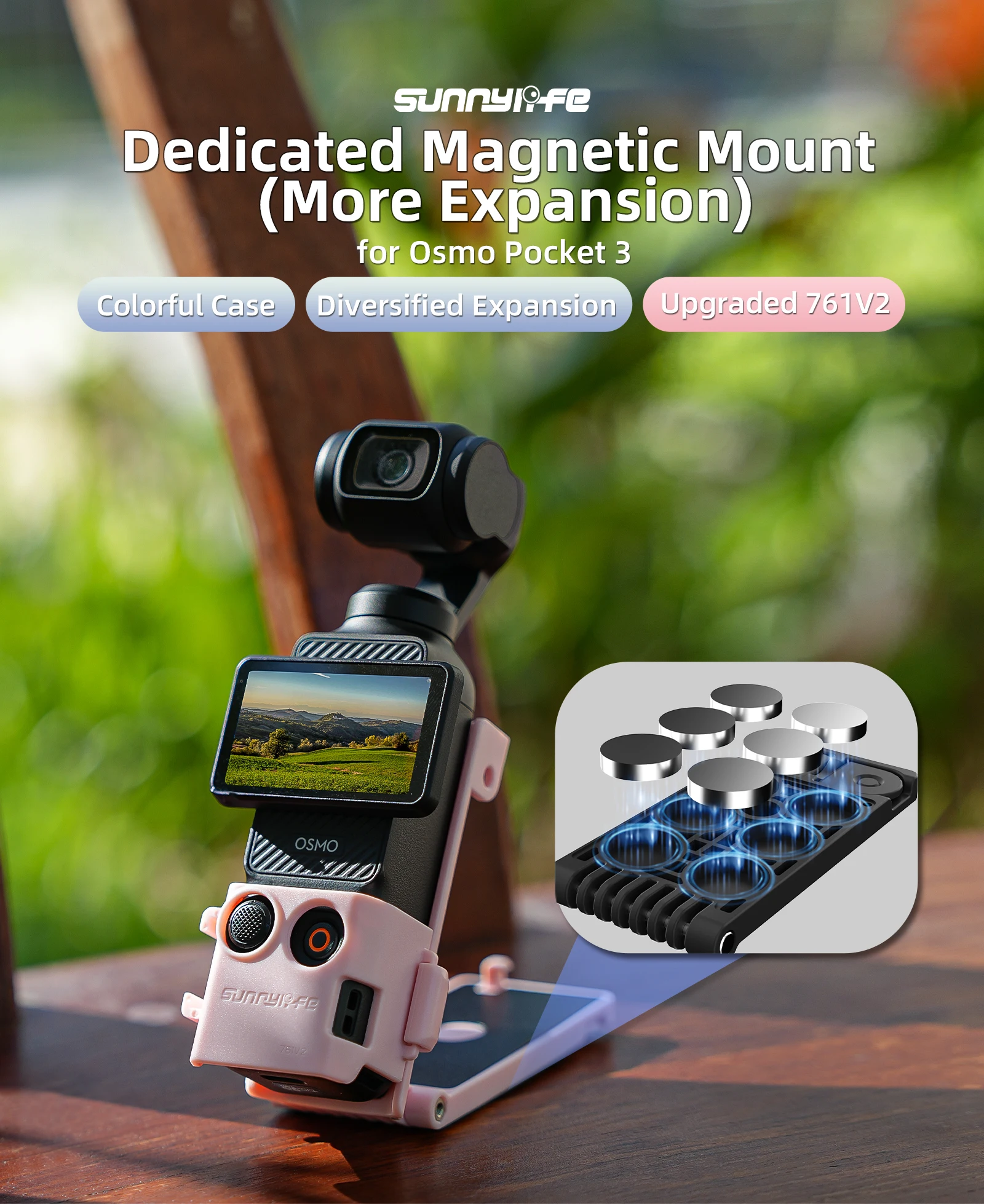 

For DJI Osmo Pocket 3 Multifunctional Magnetic Mount Adjustable Bracket Base For Pocket3 Camera Desktop Base Accessory