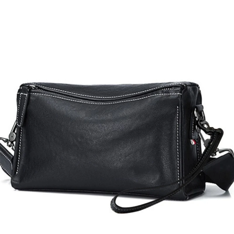 New Retro Men Business Shoulder Bag Genuine Leather Men's Messenger Crossbody Bag Small Daily Bags