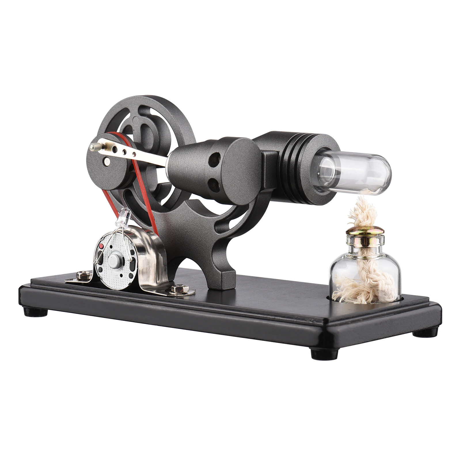 Heißluft-Stirlingmotor, Stromgenerator, Motormodell mit LED-Licht, Dollar-Schwungrad, Design, wissenschaftliches Experiment, Bildungsspielzeug