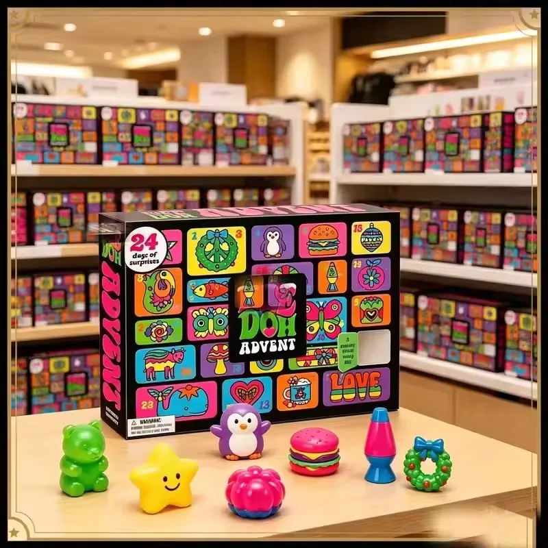 Christmas Advent Calendar with 24 Surprise Boxes, Stress-Relieving Sensory Toy, Blind Box, Countdown Gift for Holidays