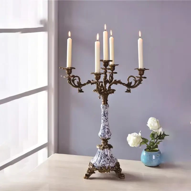 Home Brass Home Decor Candelabro De Parede Antique Candle Holder Ceramic Candle Holders Wedding Centerpieces