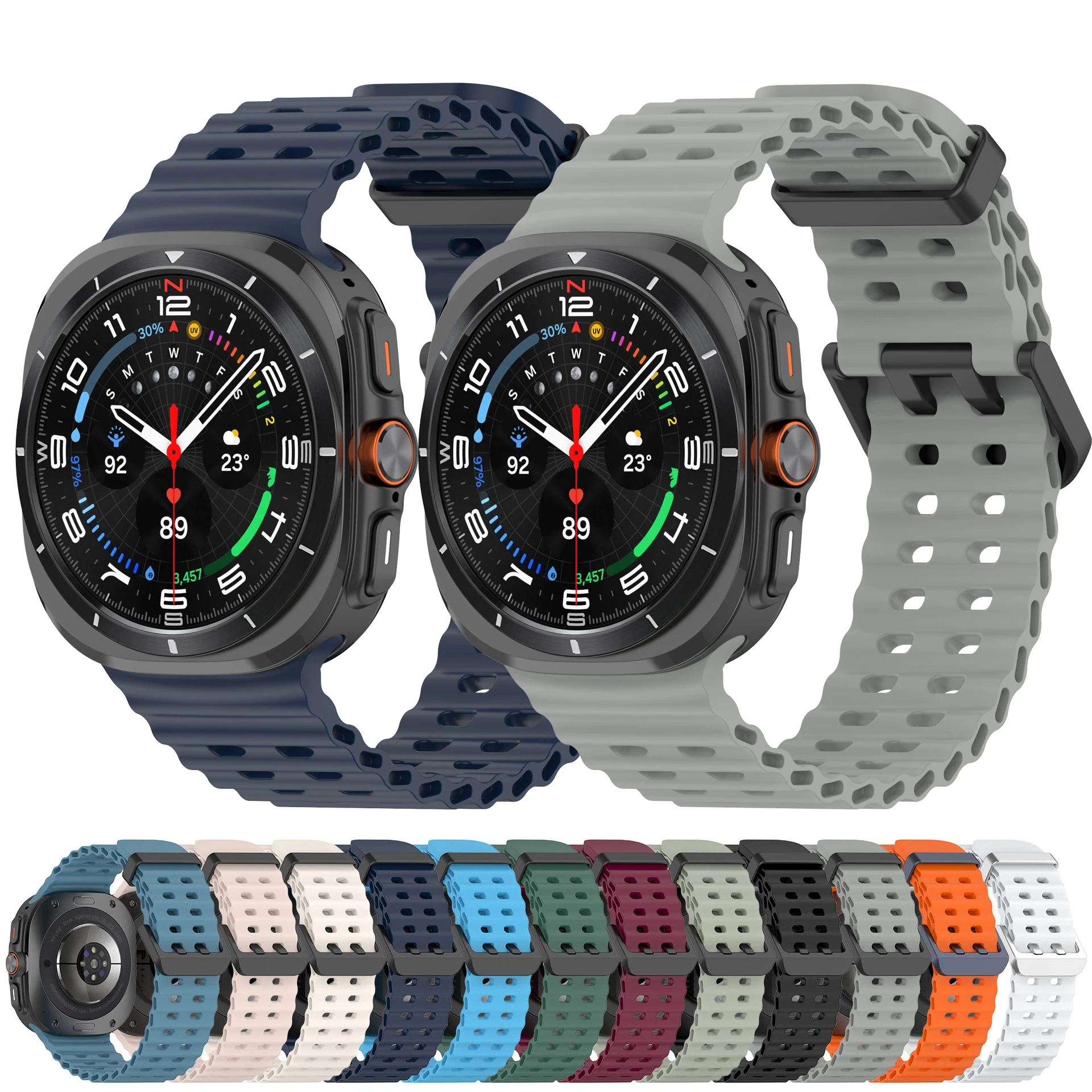 Marine Band For Samsung Galaxy Watch Ultra 47mm Sports Silicone Strap Bracelet For GalaxyWatch Ultra Watchband Accessories