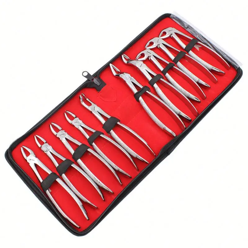 

KyrenMed 10 PCS Dental Extraction Forceps Pliers Kit Stainless Steel for Adults Dentist Tool Orthodontic Surgical Instrument