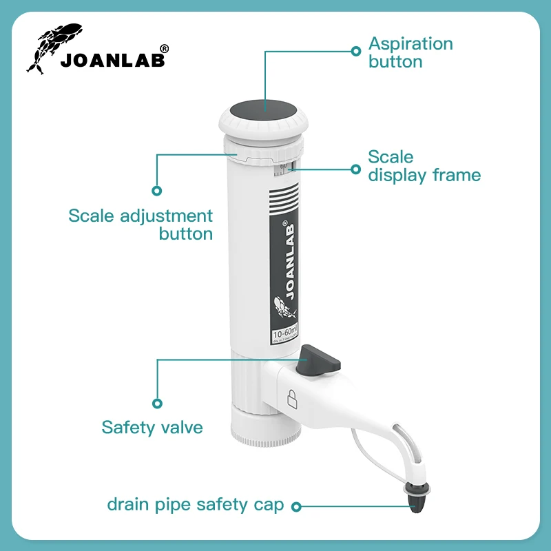 JOANLAB Bottle Top Dispenser Adjustable Quantitative Laboratory Dispenser Autoclavable Lab Equipment
