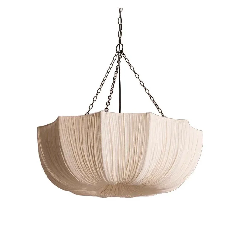 Retro ijzeren ketting plafondlamp Japanse stoffen kroonluchter woonkamer eetkamer slaapkamer hanglampen glans hangende lichtarmatuur - afbeelding 2