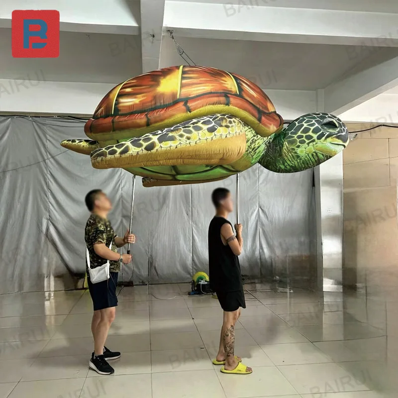 Inflatable turtle, underwater theme parade, inflatable marine animal model, inflatable turtle with glowing lights