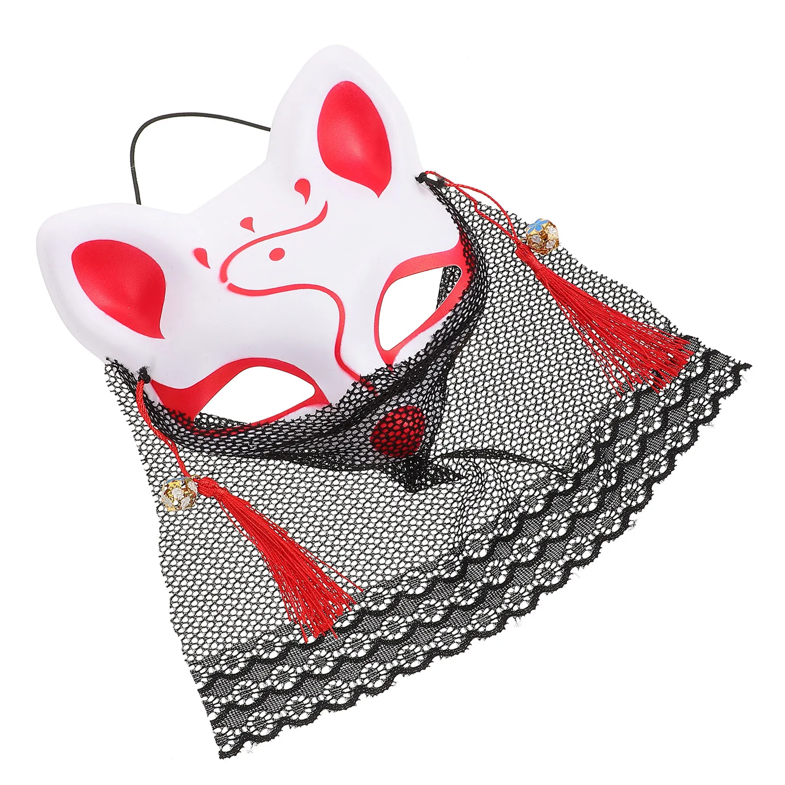 

Маска-полумаска лисы в кружевном стиле, удобная, легкая, из пластика и ткани, для Хэллоуина, маскарада, косплея, вечеринки, декоративная маска животного