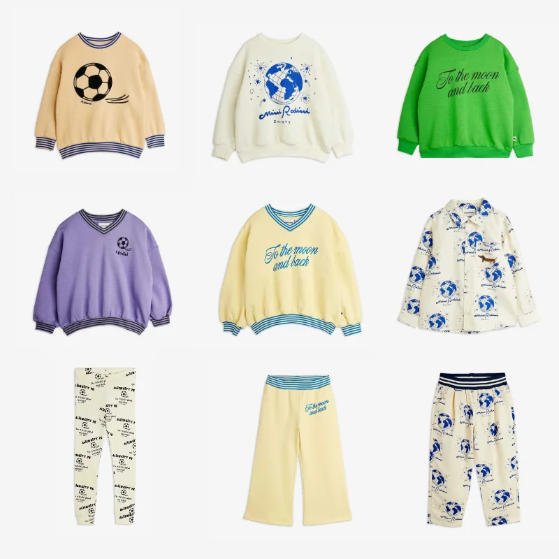 Children 2‑Pieces Outfit‑2026 New Nordic Niche Style Boys Girls Sweatshirt & Pants Pure Cotton Casual Kids Clothing Set