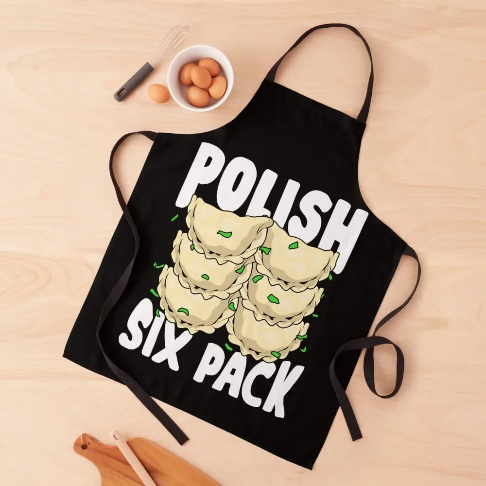 

Polish Six Pack Funny Pierogi Food Lover Gift Apron Waiter Uniforms christmas kitchen cloths Woman Work Apron