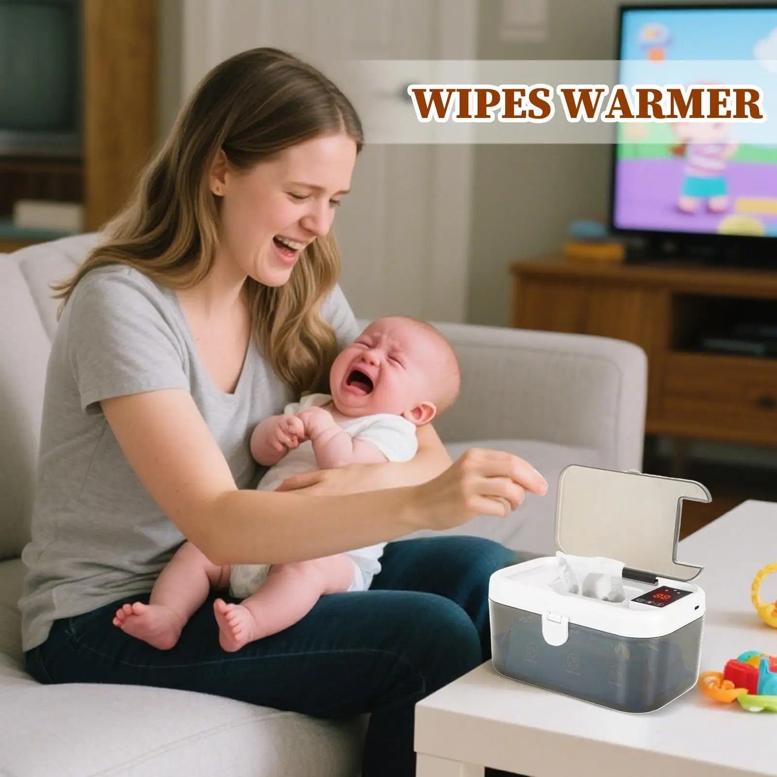 USB Wipe Warmer Diaper Wipe Warmer And Dispenser With Lights USB Charging Baby Supplies For Camping Car Traveling Road Trips