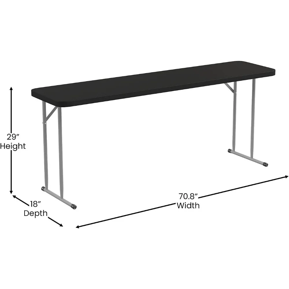 Kathryn 6-дюймовый пластиковый складной стол для тренировок и мероприятий, Прямоугольный складной тренировочный стол с 220 фунтов. Статическая грузоподъемность