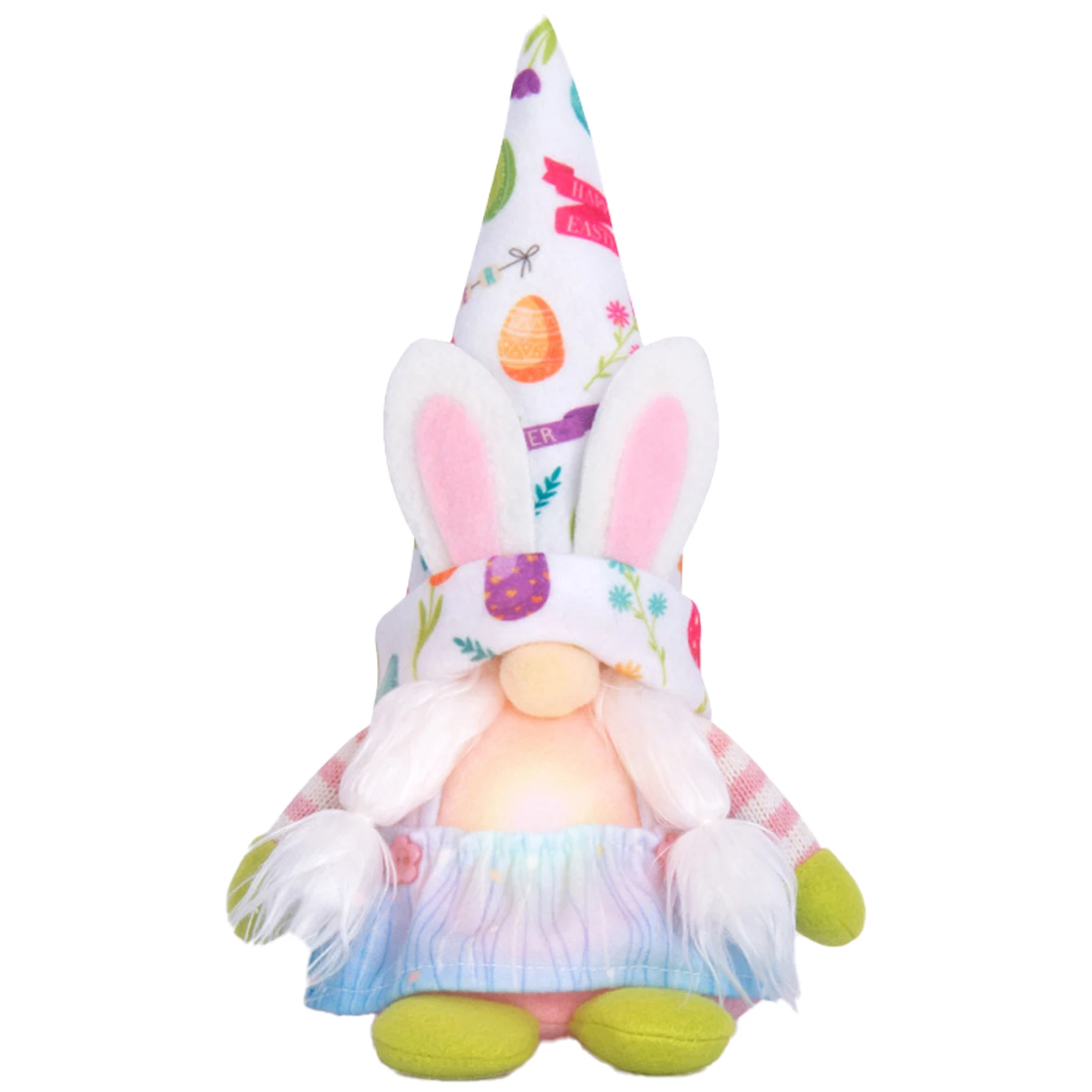 

Easter's Day Gnome Lighting Plush Doll Sitting Seasonal Dwarf Home Ornament Gift For Kids Girls