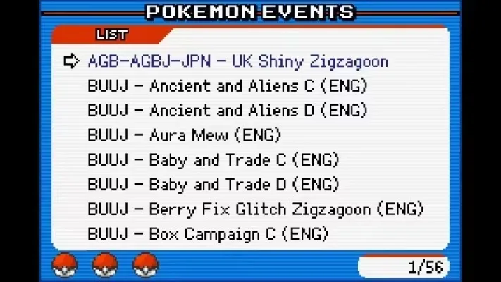 Pokemon Event Distribution Video Game Cartridge Generation 3 Complete English Events Only