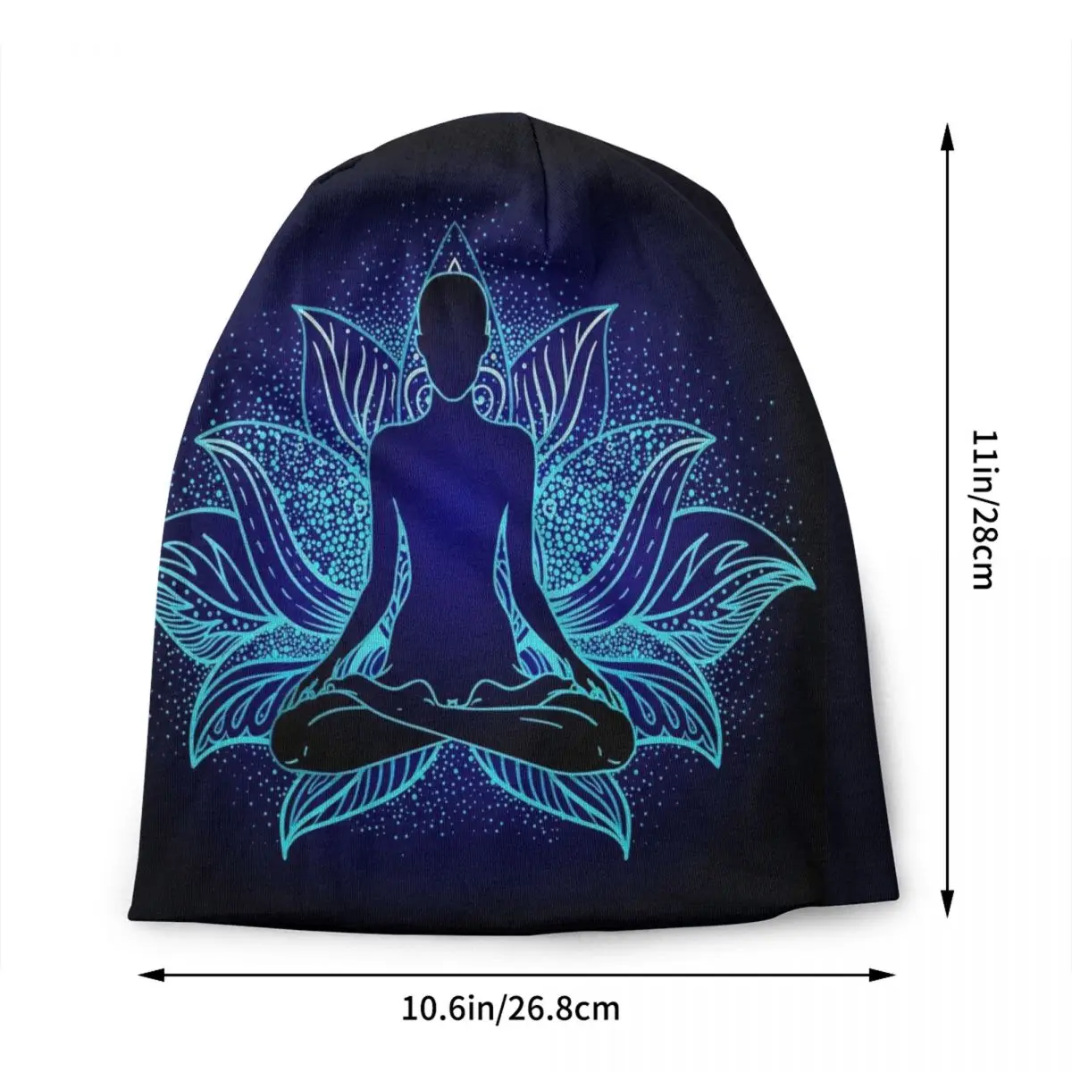 India Mandala Zen Buddha Bonnet Hat Knitted Hats Men Women Hip Hop Unisex Warm Winter Beanies Cap