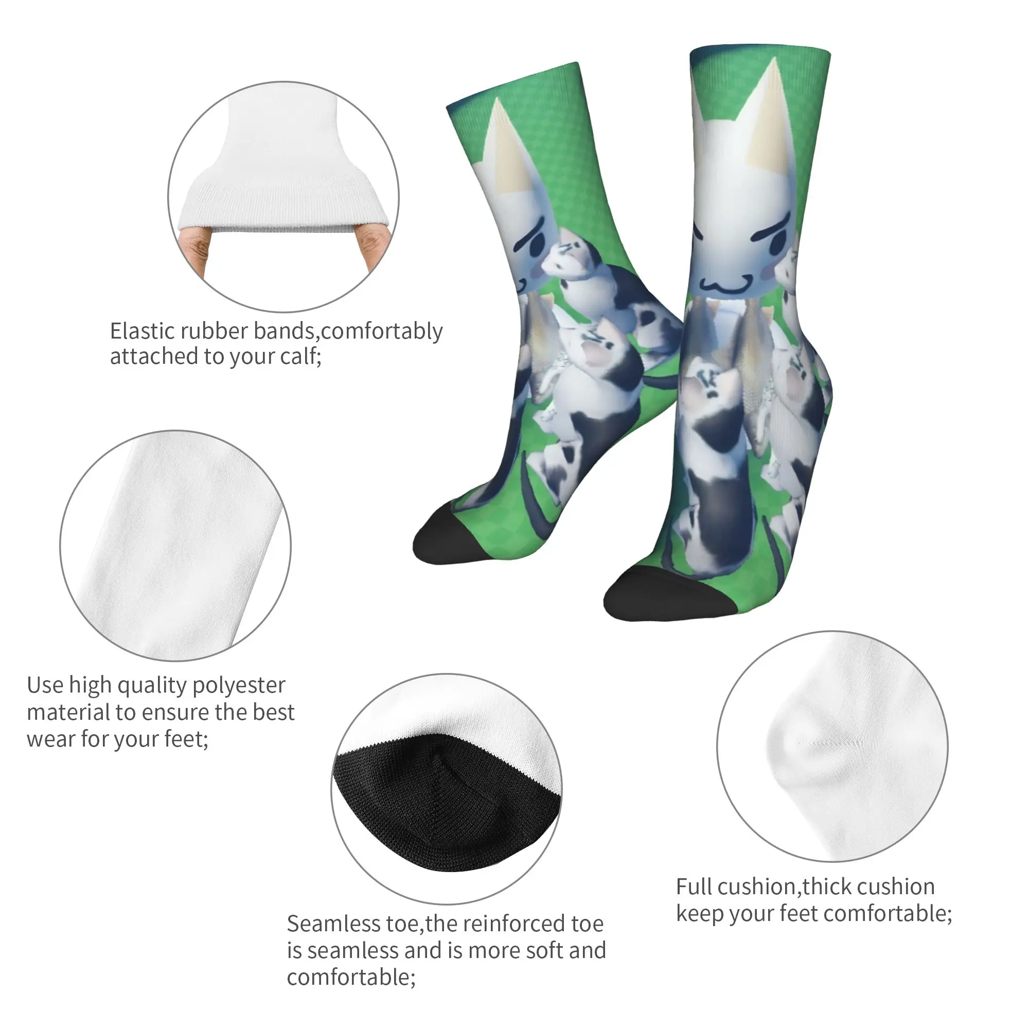 Inoue Toro con calcetines de gatos medias de moda calcetines antideslizantes de primavera para hombres calcetines de skate gráficos de calidad