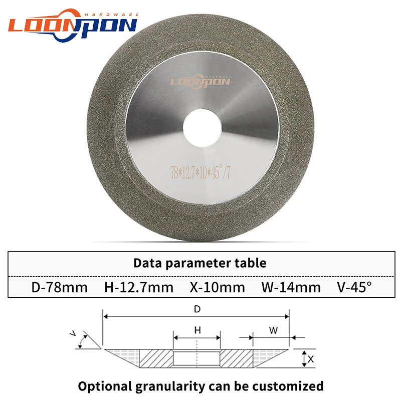 Loonpon Diamant-Schleifscheibe, Schleifscheibe, Schärfschleifer, Kreise für Hartmetall, Metall, Wolframstahl, Fräser – Detail 4