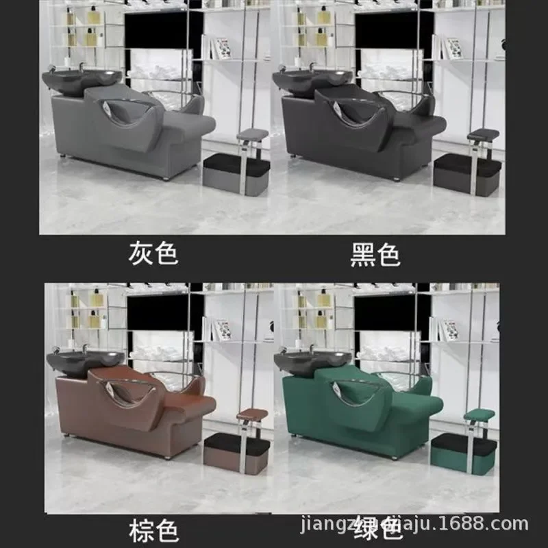 Ceramic Basin Shampoo Bed Hair Recliner Flushing Chair Comfortable Barber Shop Wash Station