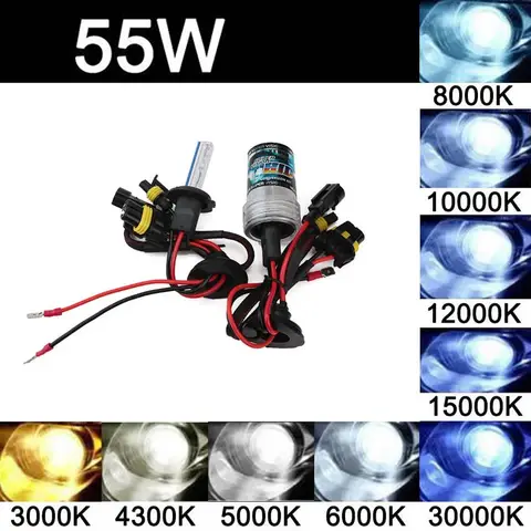 2x Lâmpadas de Farol Automotivo Xenon 55W H7 H11 9005 9006 H4 H8 880 Hb3 H1 HID DC 12V Kit Luzes de Neblina Automotivas 8000k 6000k 12000k