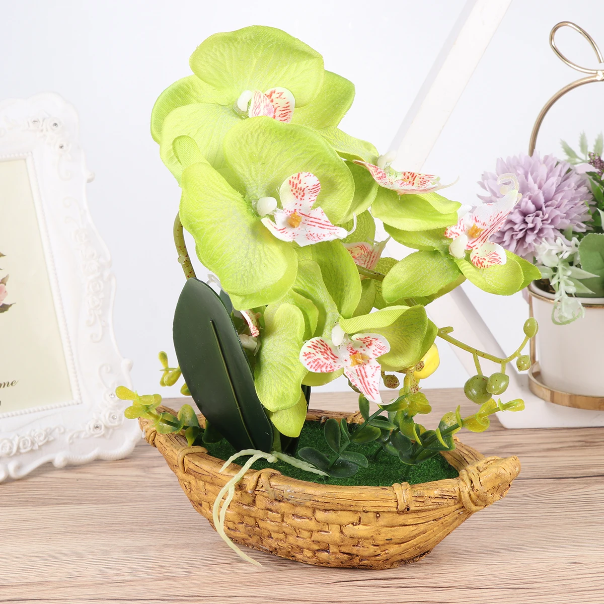 

Simulated Phalaenopsis Bonsai Fake Flower Plant Ornament Flowerpot
