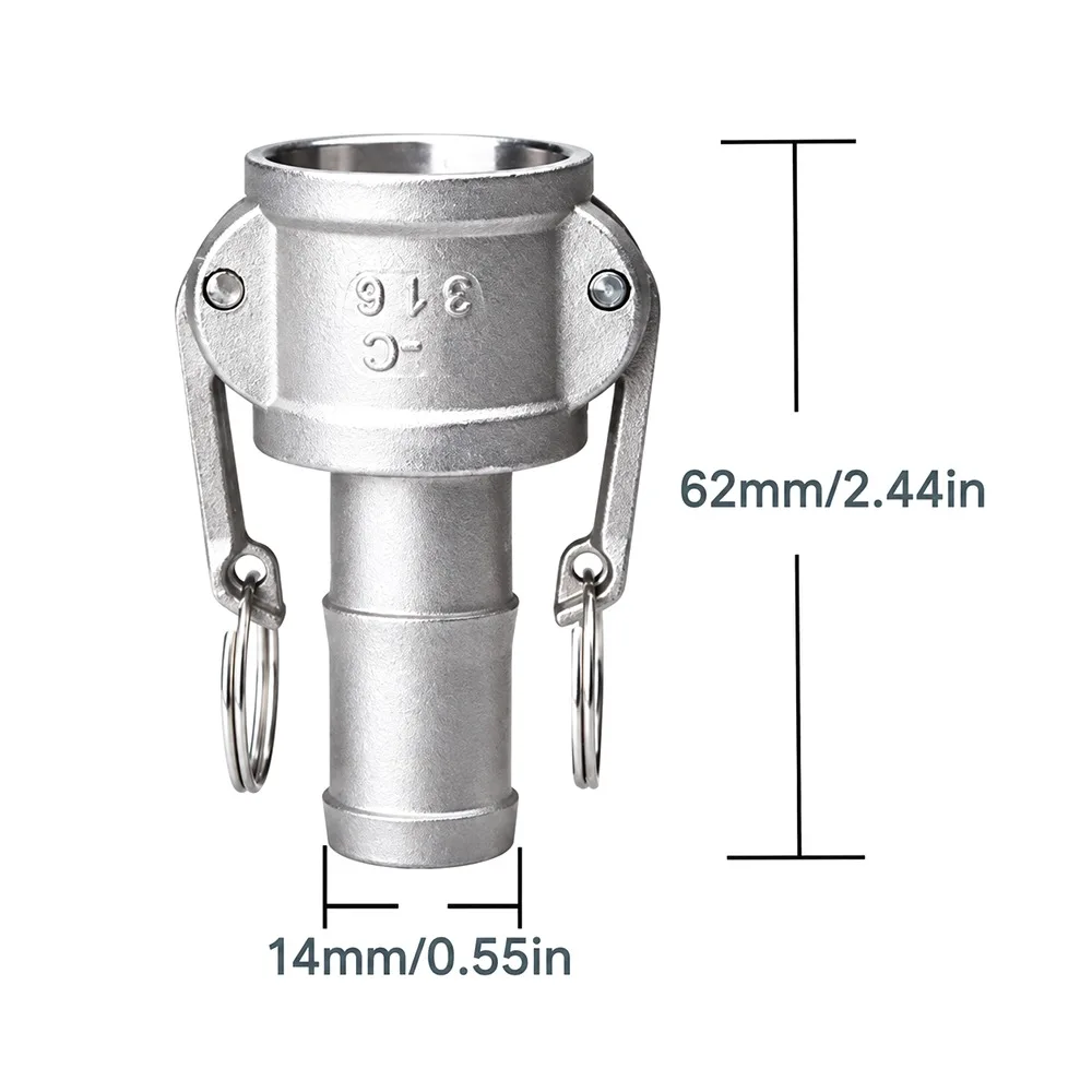 Stainless Steel Camlock Coupling Corrosion Resistant Ferrule Connection Quick Connect Fitting Multiple Type Options