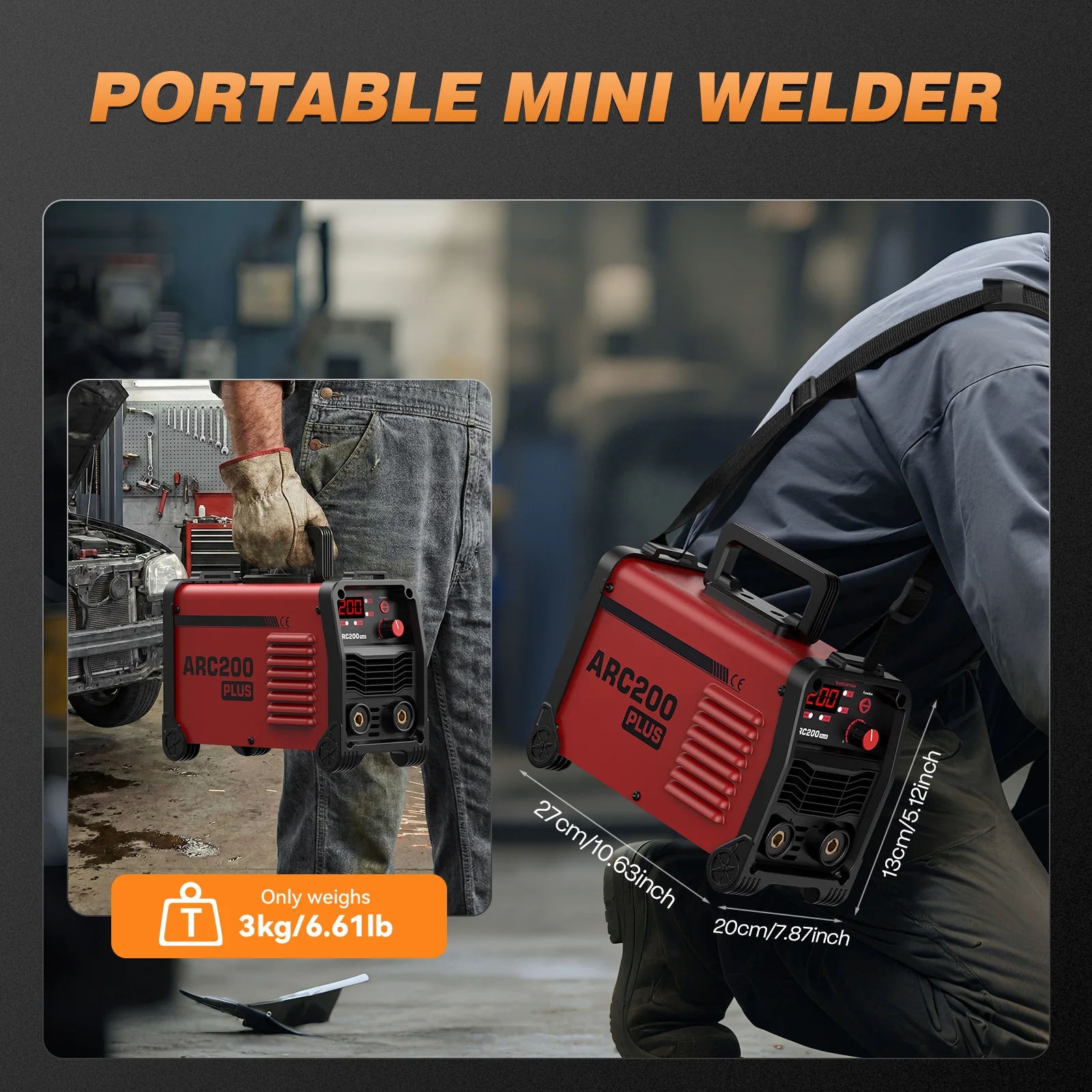 Bild 3: ARCCAPTAIN Schweißgerät 2-in-1 ARC MMA LIFT TIG MINI IGBT Inverter Tragbares Schweißgerät für Heimwerker 230V 200A