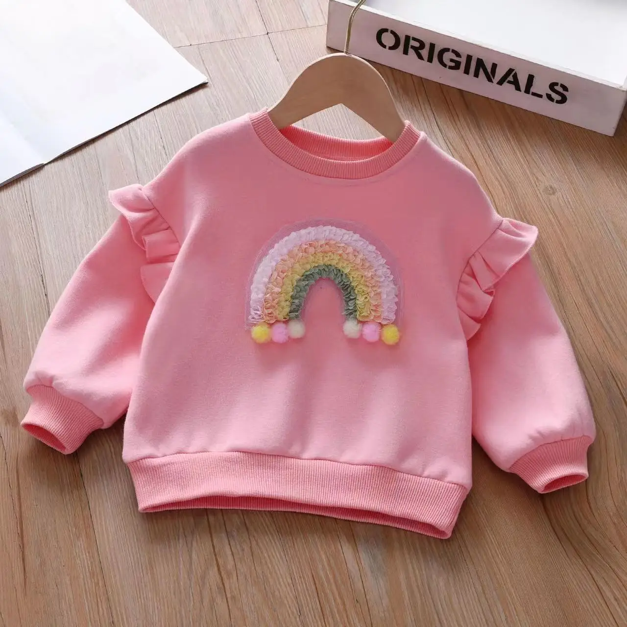 

Girls Sweater With Plush Sweater Autumn And Winter Clothing New Girl Baby Clothing And Thickened Warm Pullover Top Bottom Shirt