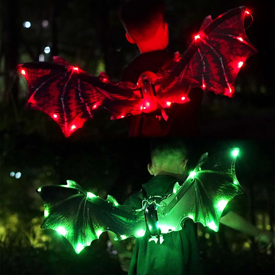 Electric Moving Dinosaur Wings with Lights DIY Toys for Children Boys Party Halloween Costume Accessory Christmas Gift