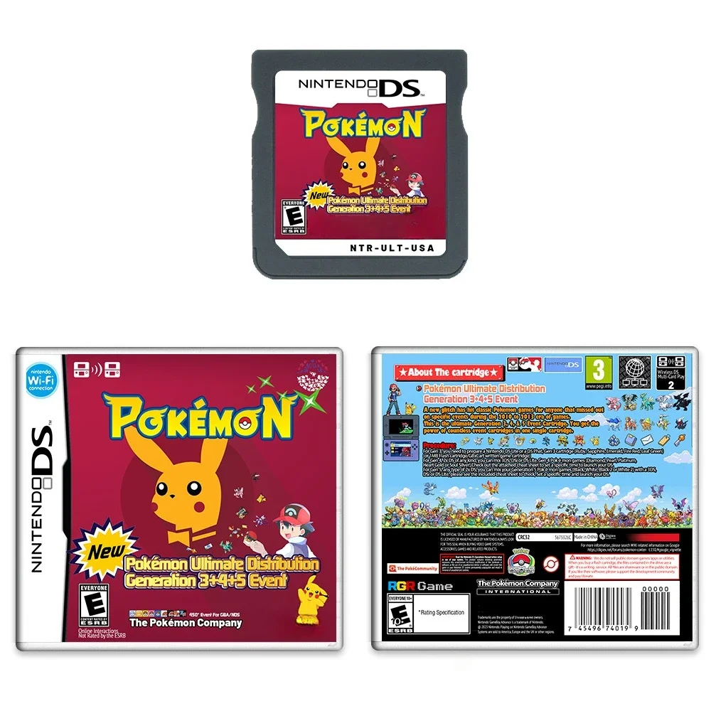 Pokemon NDS Game Card - Ultimate Distribution Generalon 3+4+5 Evening Cassette Version - Collectible Vintage Gaming Card