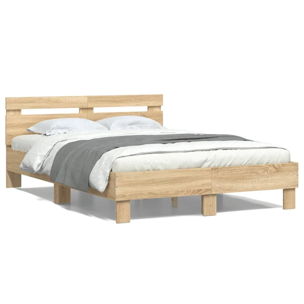 Bed Frame without Mattress Sonoma Oak 120x200 cm