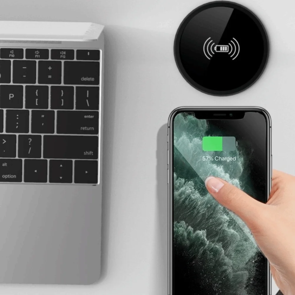 Fast Charging Fast Wireless Charger 15W Desktop Fast Wireless Charger Pad Embedded Inductive Charging Base