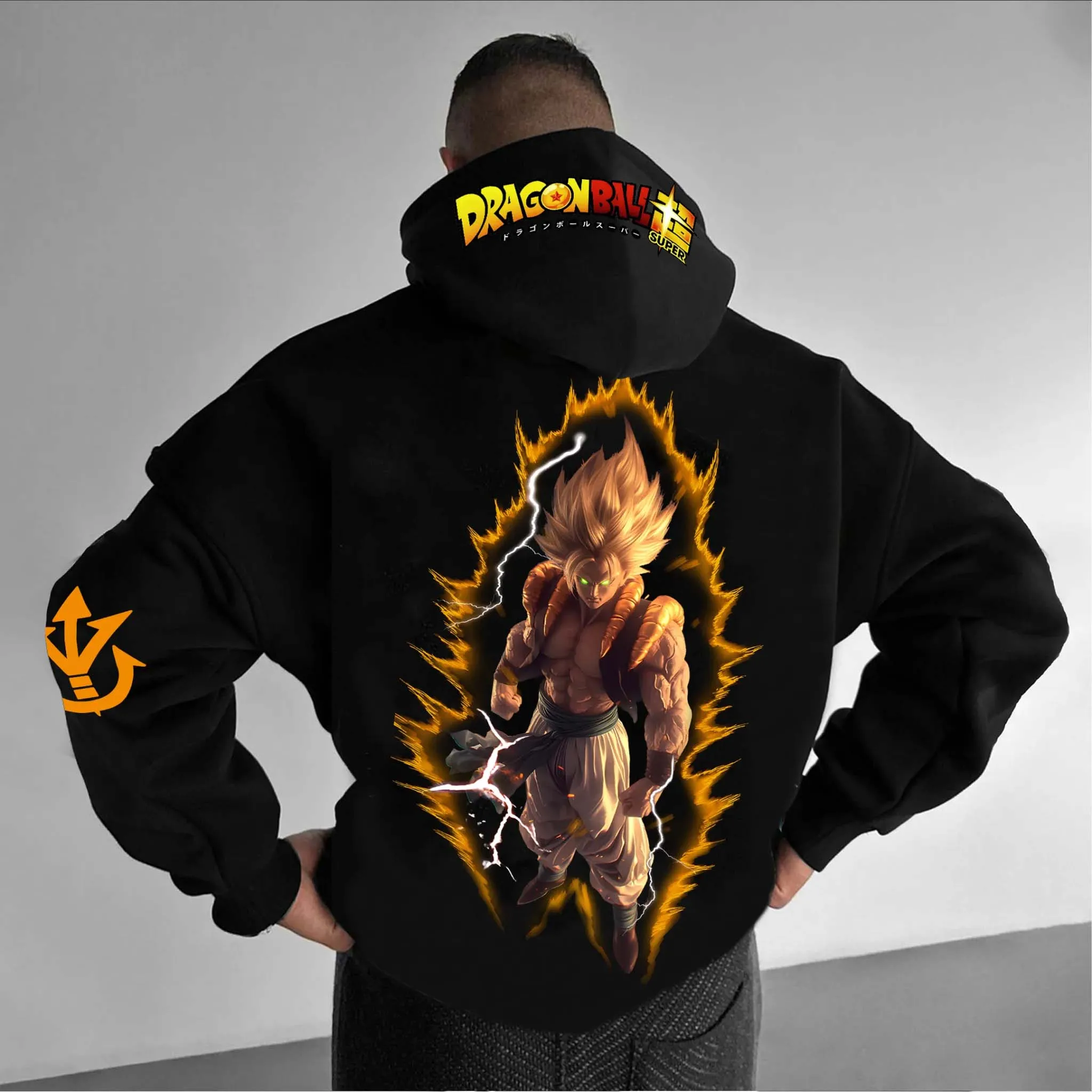 

New Bandai Genuine High Quality Super Dragon Ball Cartoon Large Size Men's Hooded Sweater Outdoor Casual Loose Top Sweater