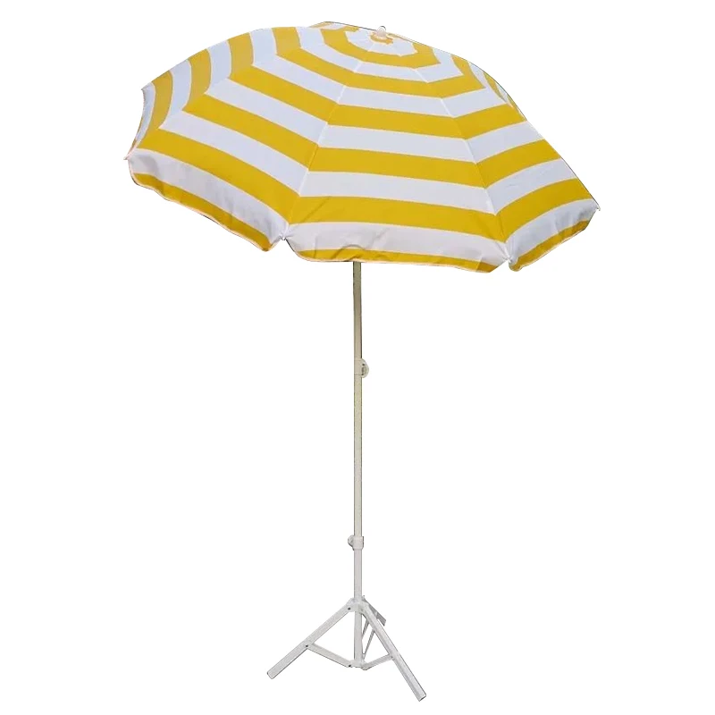 Heavy Duty Market Large Strong Outdoor Sun Big Fringe Striped Outdoor Beach Parasols Umbrella With Stand for Outdoor