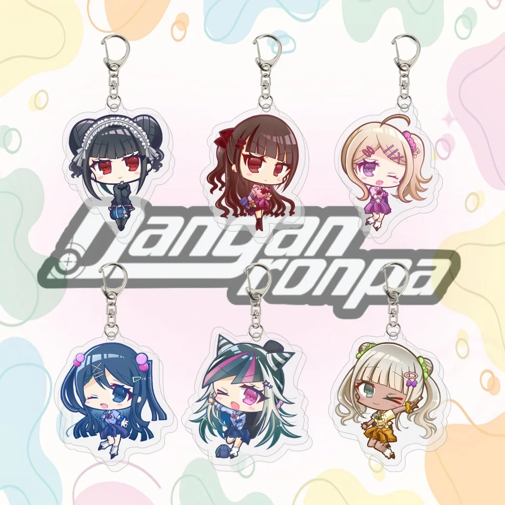 Chibi Danganronpa Acrylic Keychain Junko Enoshima Celestia Ludenberg Ibuki Mioda Maki Harukawa Anime Bag Pendant Keyring Toy