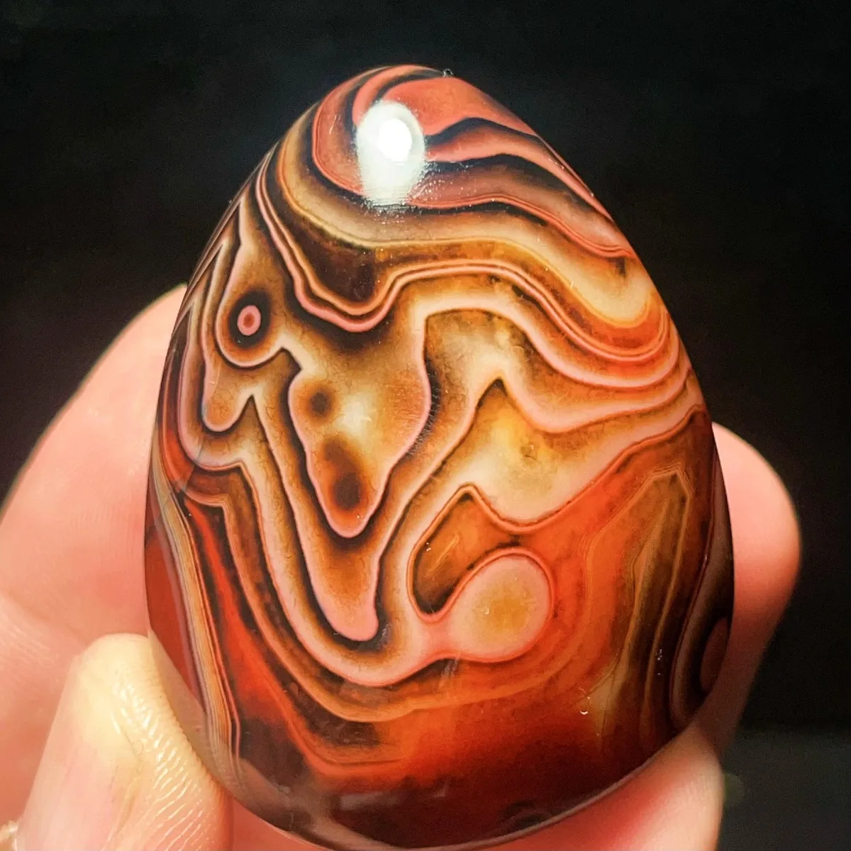 Gift Stone Colorful Pattern Banded Agate, Tumbled Polished Stone, Home Decor, Natural Stone, Crystal Collection, Table Display