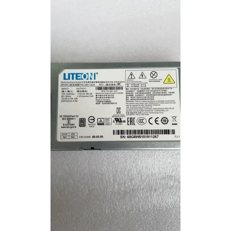 for Lite-On PS-2801-9LR 800W Platinum Power Supply for LITEON Tide Server