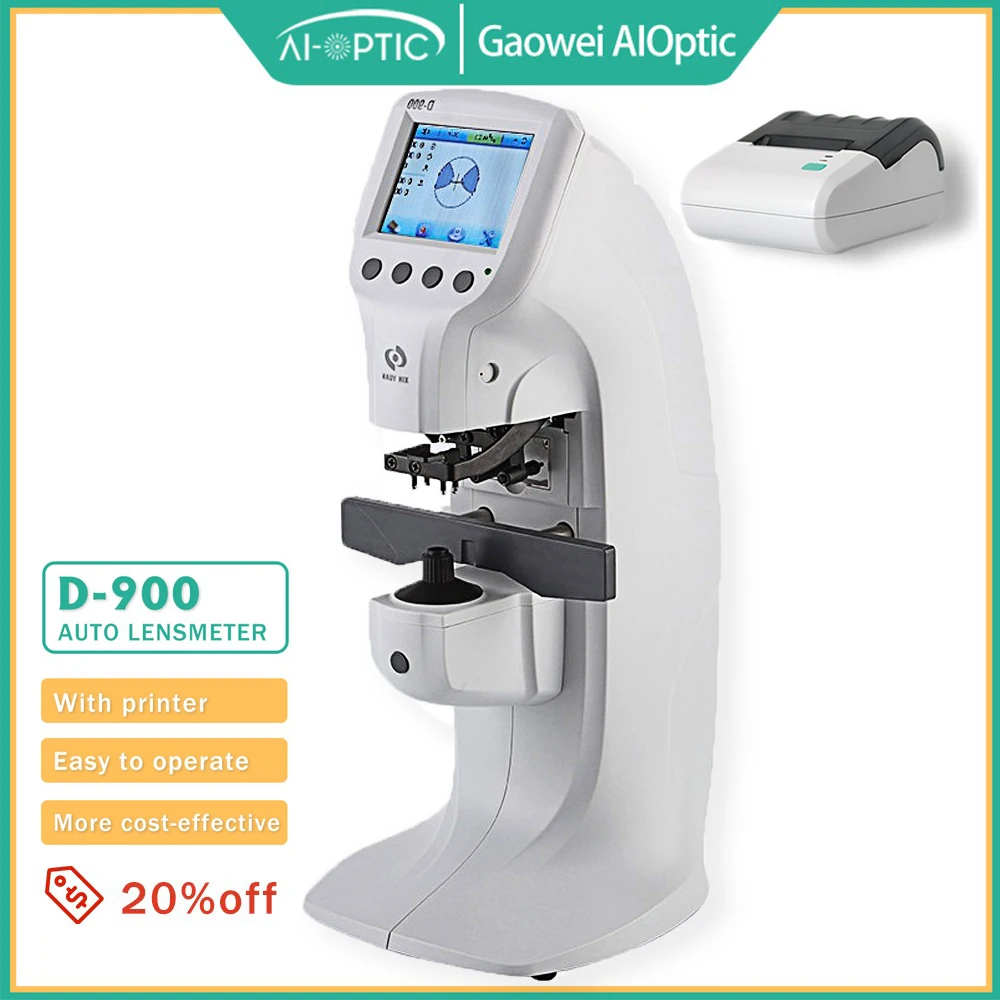 LINK D-900 Focimeter 3.5'' True Color Monitor Lensmeter Digital Optics Instruments Auto Lensmeter with UV PD Optional Printing