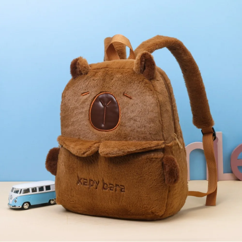 

New Cute Shoulder Bag Casual Cartoon Animals Bag Couple Students School Bag Capybara Plush Backpack