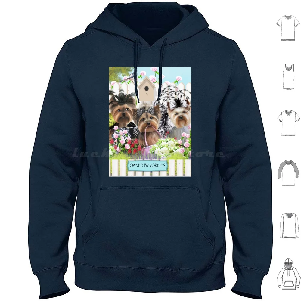 Owned By Yorkies Bycatiacho Hoodie cotton Long Sleeve Yorkies Yorkie Yorkshire Pups Dogs Pets Owned By Yorkies Bird Birdhouse