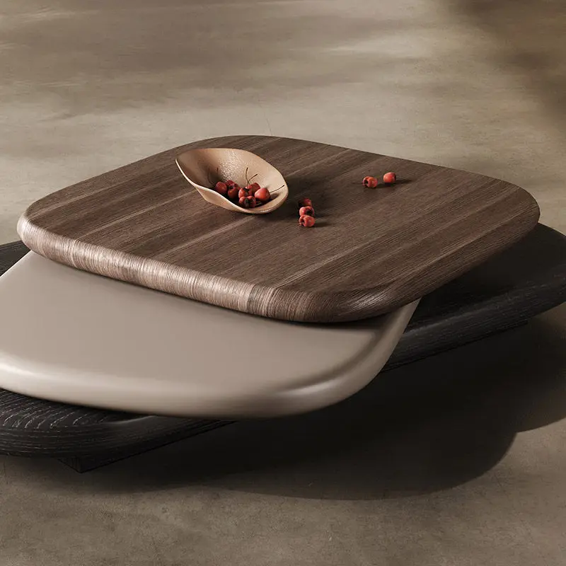 uxury rotating special-shaped coffee table designer living room creative Internet celebrity solid wood coffee table