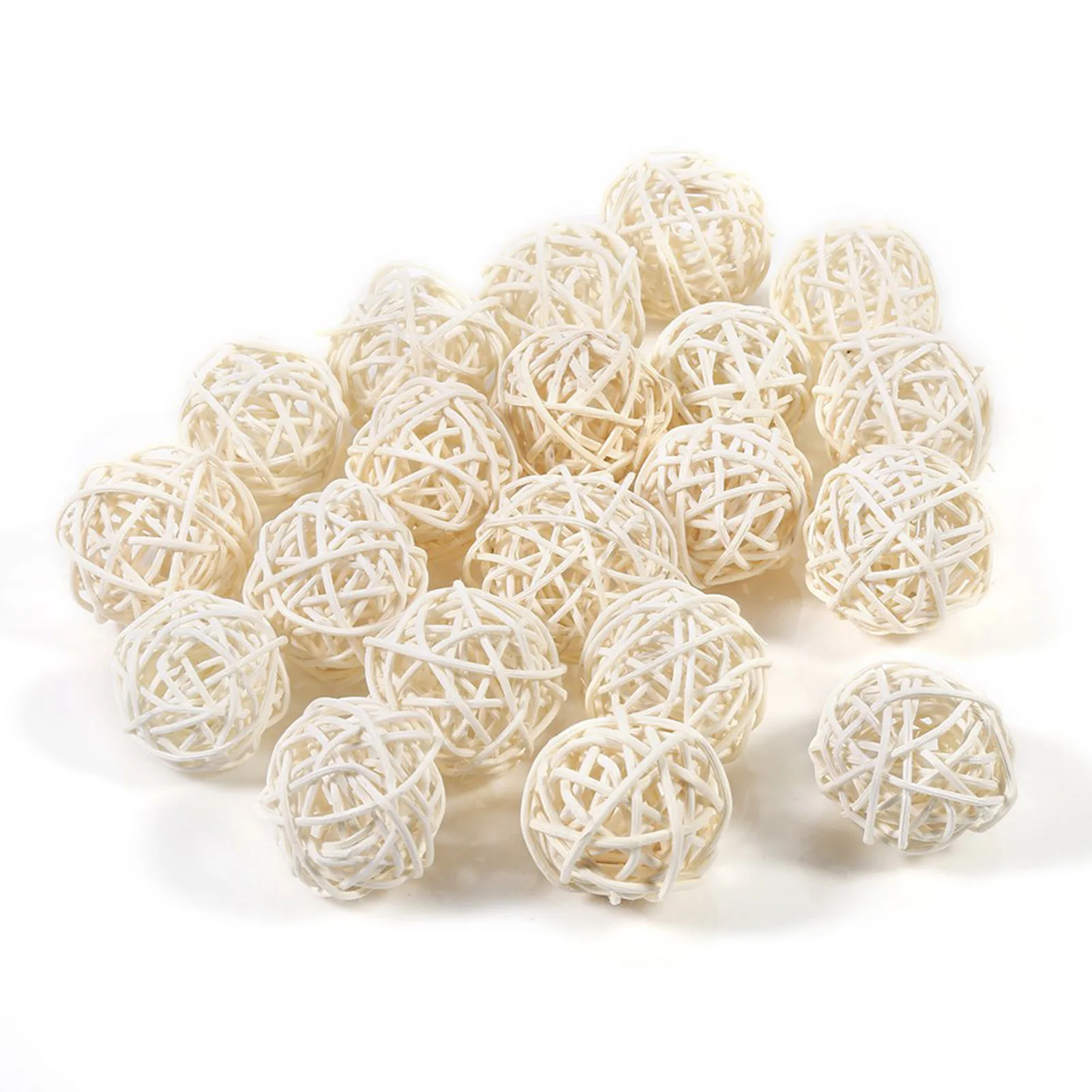 20Pcs Decorative Rattan Balls Unique Creative Desktop Ornaments Wedding Christmas Birthday Party Home DIY Decoration