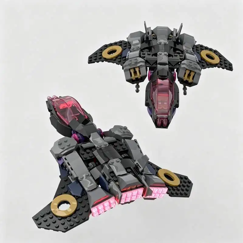 340Parts Dark Crystal Hovercraft Building Blocks Futuristic Aircraft Model DIY Assembly Toy Creative Collection Festival Gifts