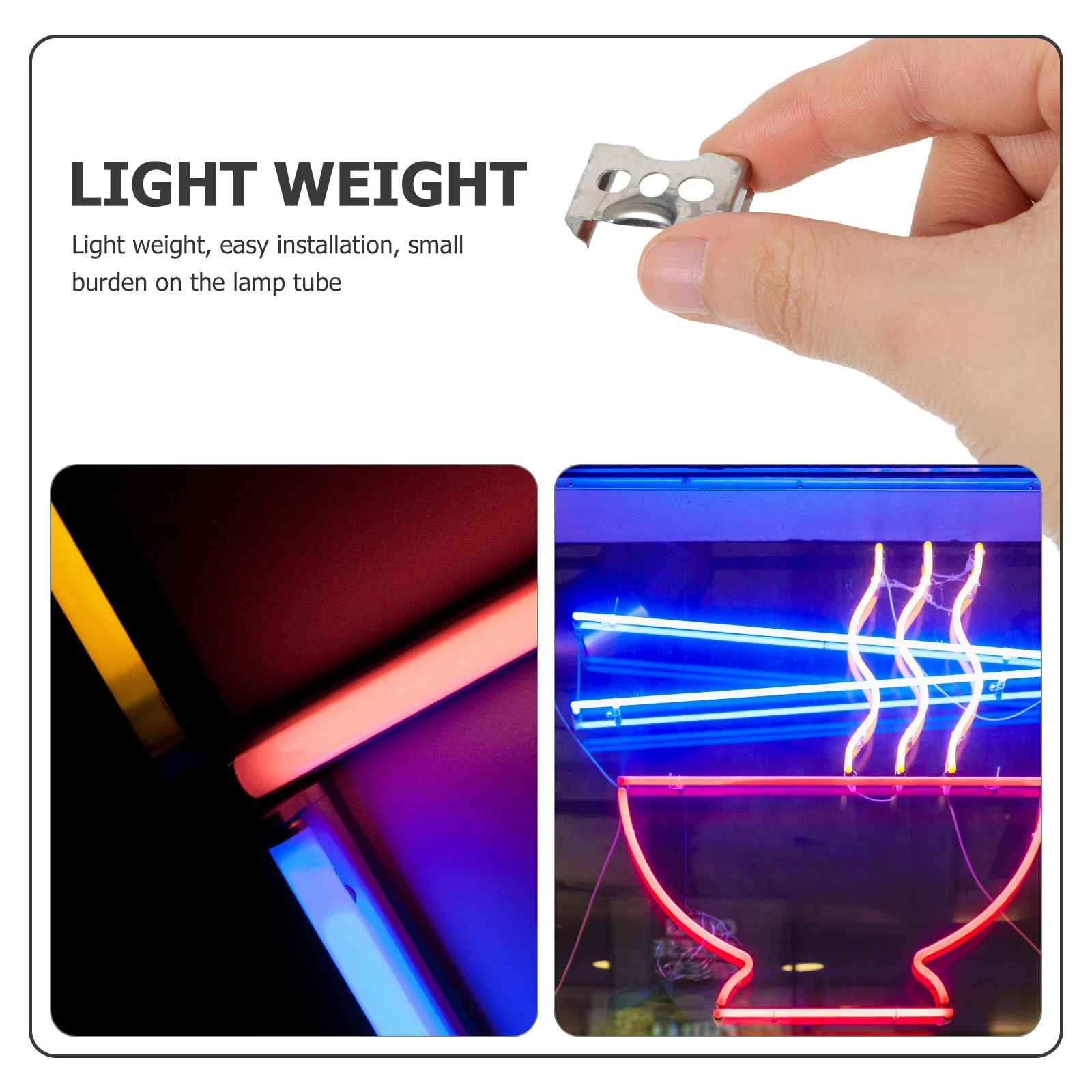 Boucle de fixation de Tube lumineux, 100 pièces, petites pinces, support d'installation de Clip de tuyau, support de lampe fluorescente, Tube en métal en forme de U