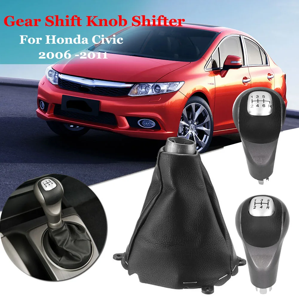 

For Honda Civic 2006 2007 2008 2009 2010 2011 Car 5/6 Speed Manual Gear Shift Knob Lever Shifter Gaiter Boot Dust Cover