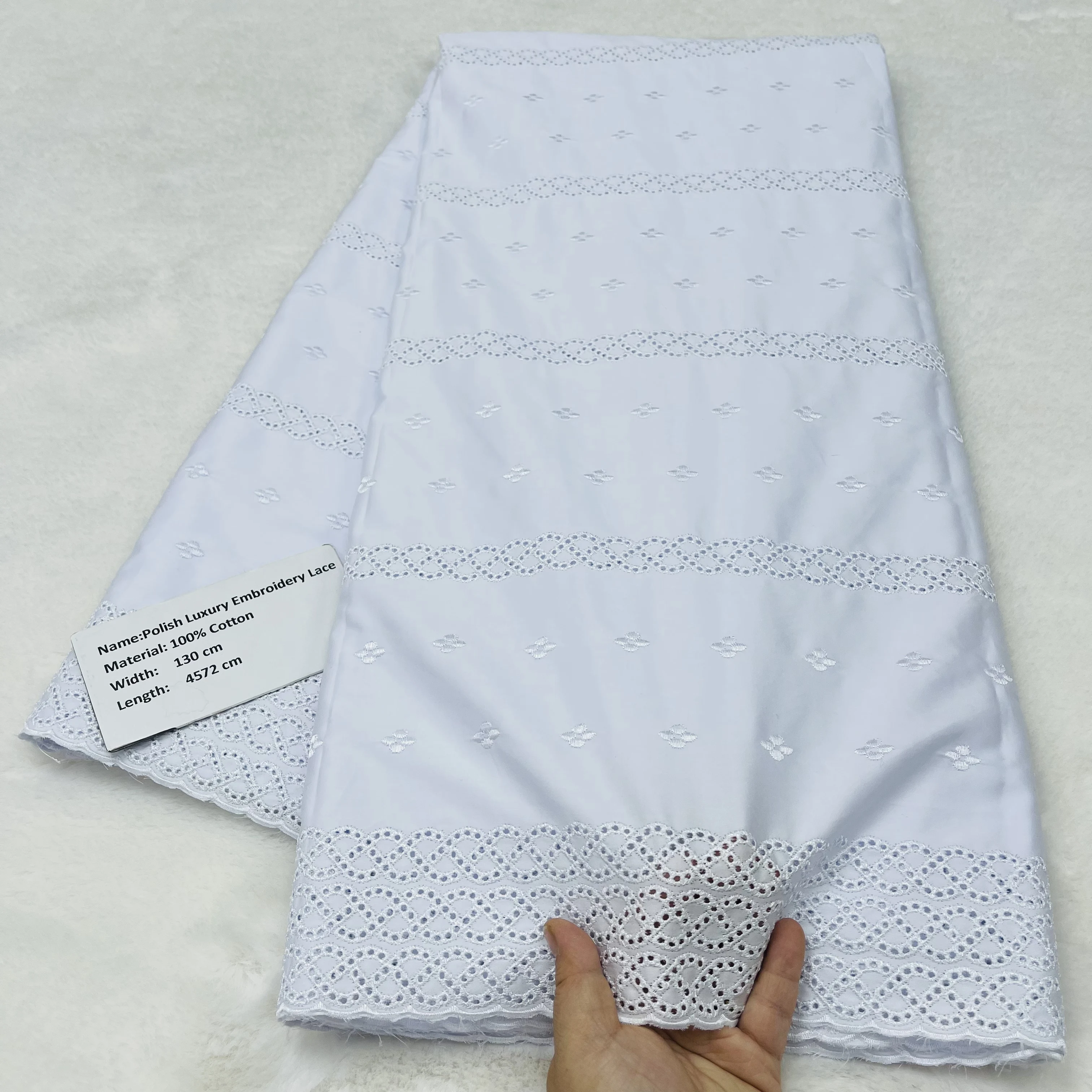 Luxury African Men /Women Satin 100% Cotton Lace Fabric Swiss Nigerian Polish Lace Fabric High Quality Embroidery TV4-1110-2